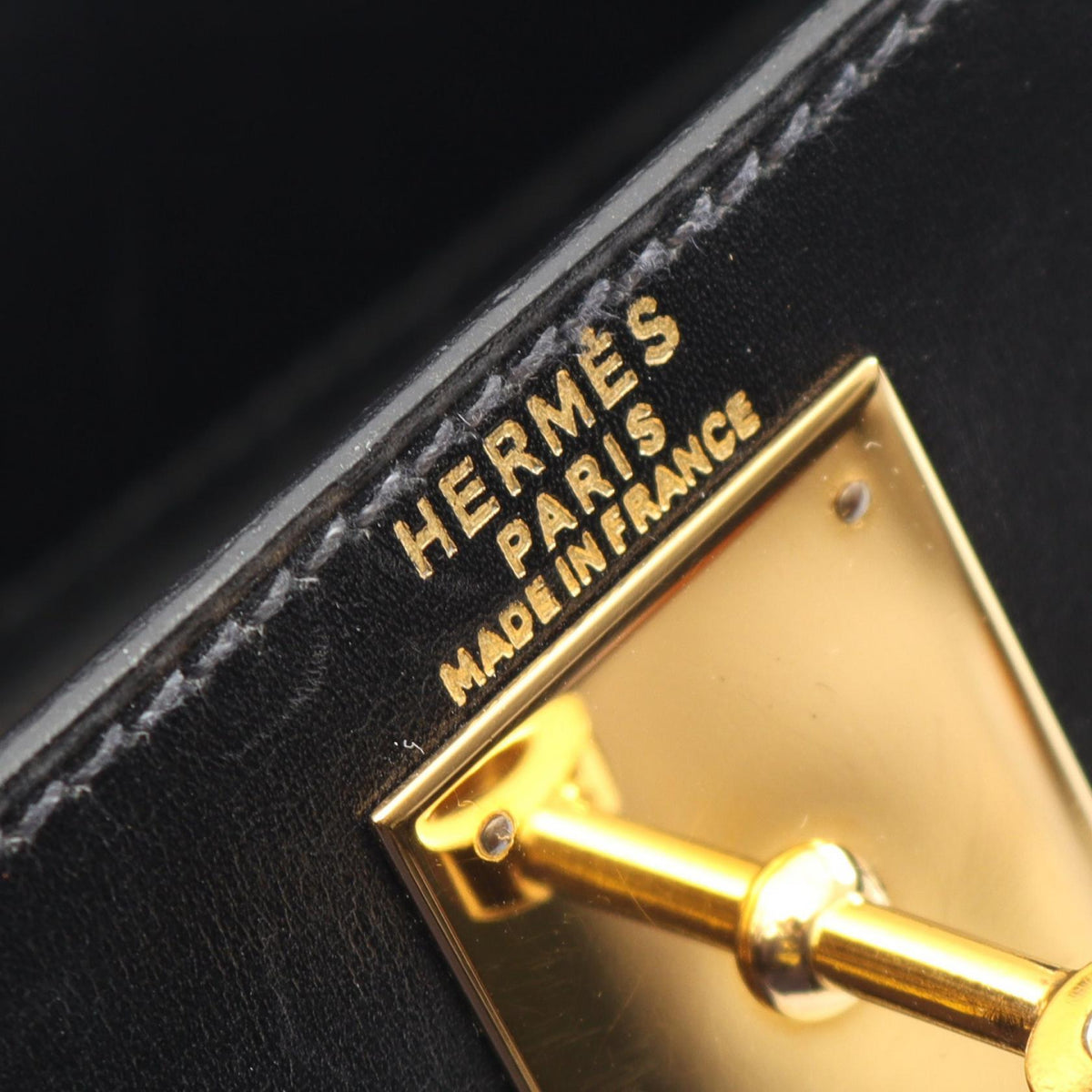 HERMES Kelly 28 Handbag Black Box calf leather Calfskin (cowhide) 2101219551029