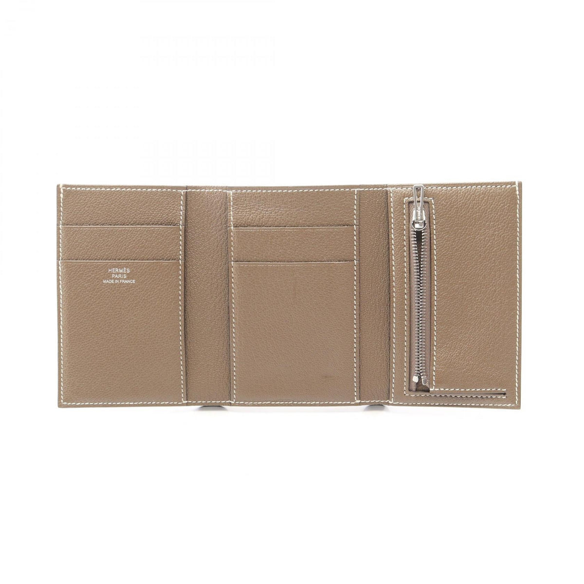 HERMES Bearn Combination Etoupe Grey Tri-fold walletEtoupe Grey Etoupe Grey Beige Chevre leather 2101219673622