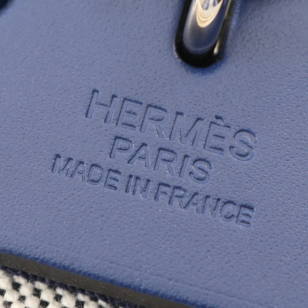 HERMES Herbag Zip PM Letourne Brides de Gala 2WAY HandbagBlue saphir Blue saphir Gray/Blue/Ecru Toile H canvas leather Toile H / Vache leather Hunter 2101219815497