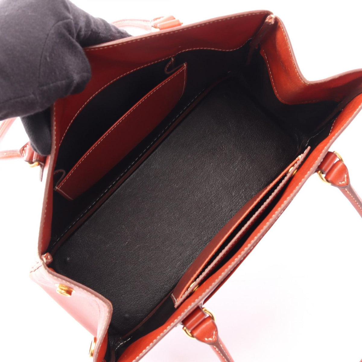 HERMES La Tote Bag Brown Box calf leather Calfskin (cowhide) 2104102508568