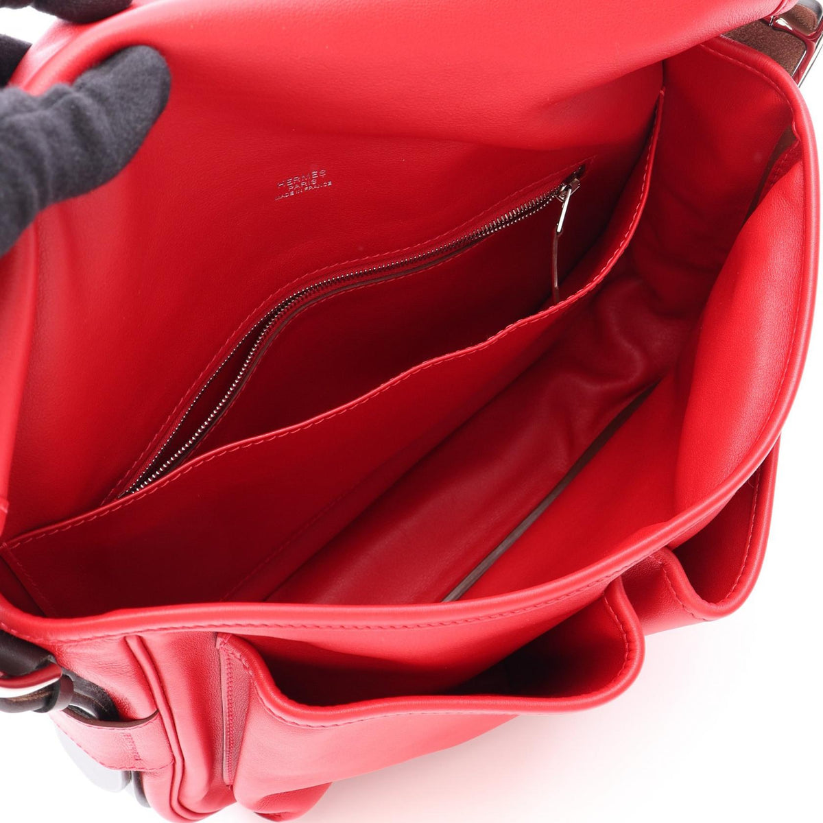 HERMES Balda 30 Shoulder BagRouge casaque Rouge casaque Red/Brown/Evennes Vache leather hunter leather Vache leather / Sikkim leather Hunter 2101220056025