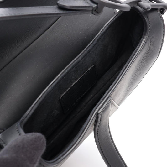 Dior Mini 2-Way Saddlebag Handbag Black leather 2101220005023