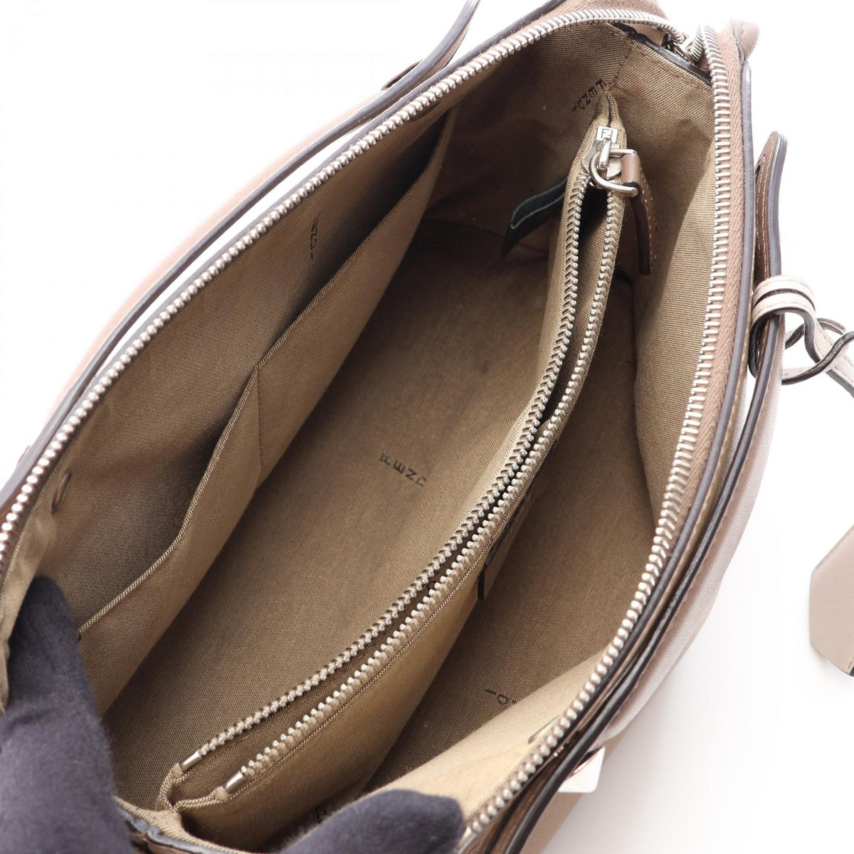 FENDI BY THE WAY MEDIUM (2-Way) Handbag Beige/Gray leather 8BL124 2107601173718