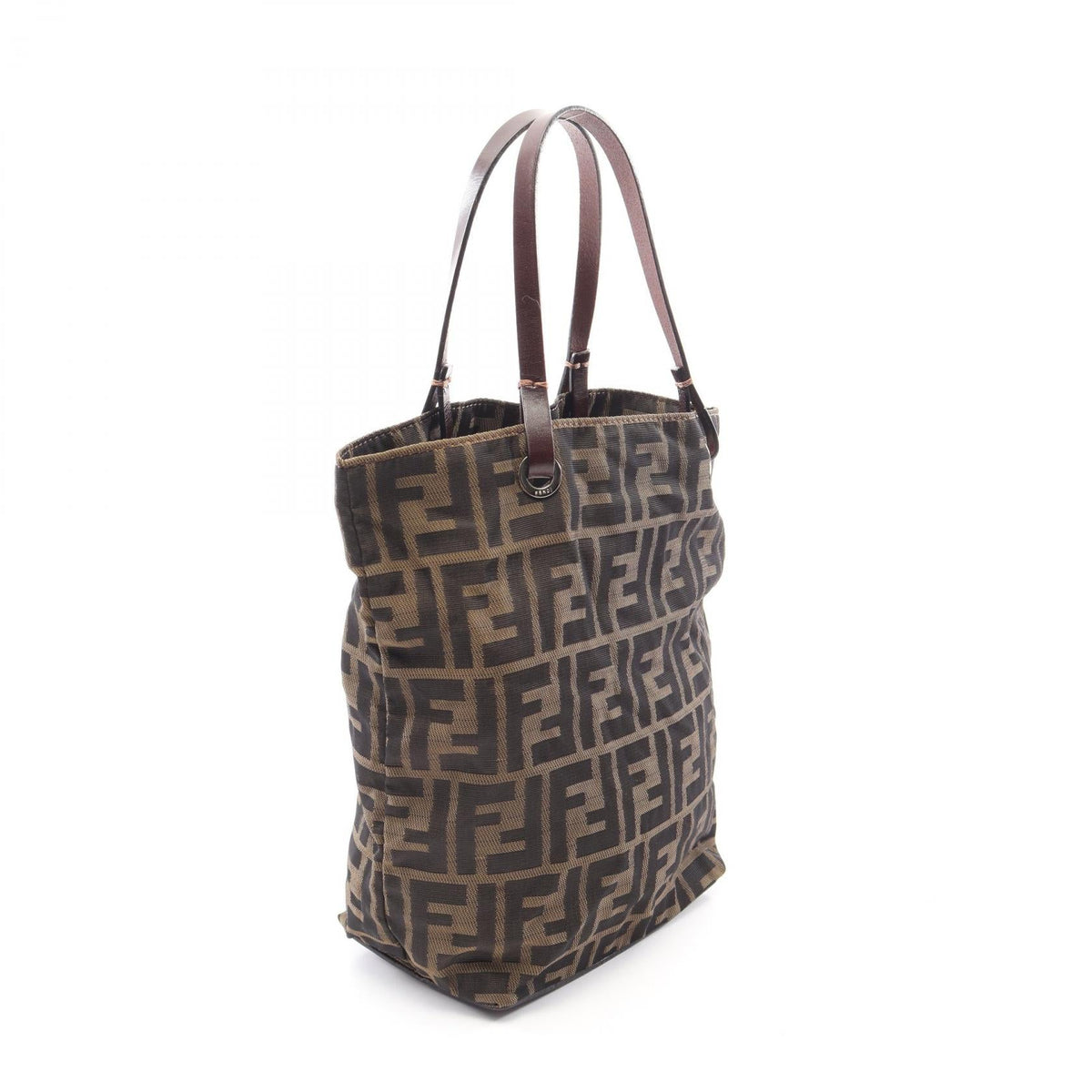 FENDI Zucca Tote Bag Brown canvas leather 2101219918457