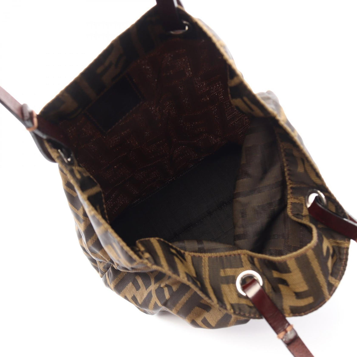 FENDI Zucca Tote Bag Brown canvas leather 2101219918457