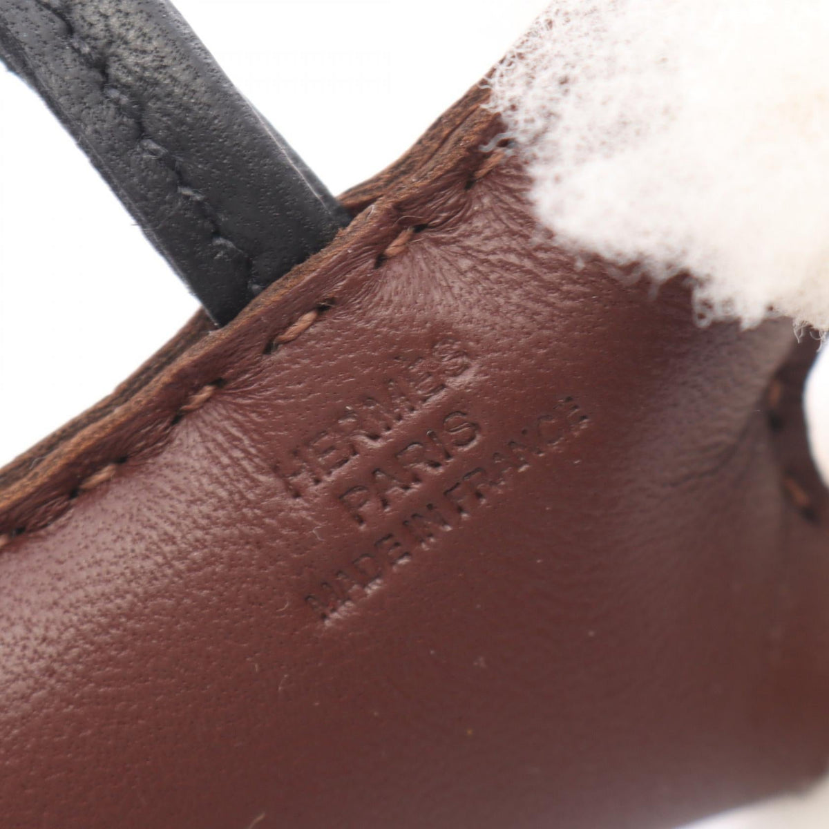 HERMES Buddy Charm Rouge Seller charmRouge sellier Rouge sellier Brown/Black/White Agneau milo Mouton leather 2118300093641