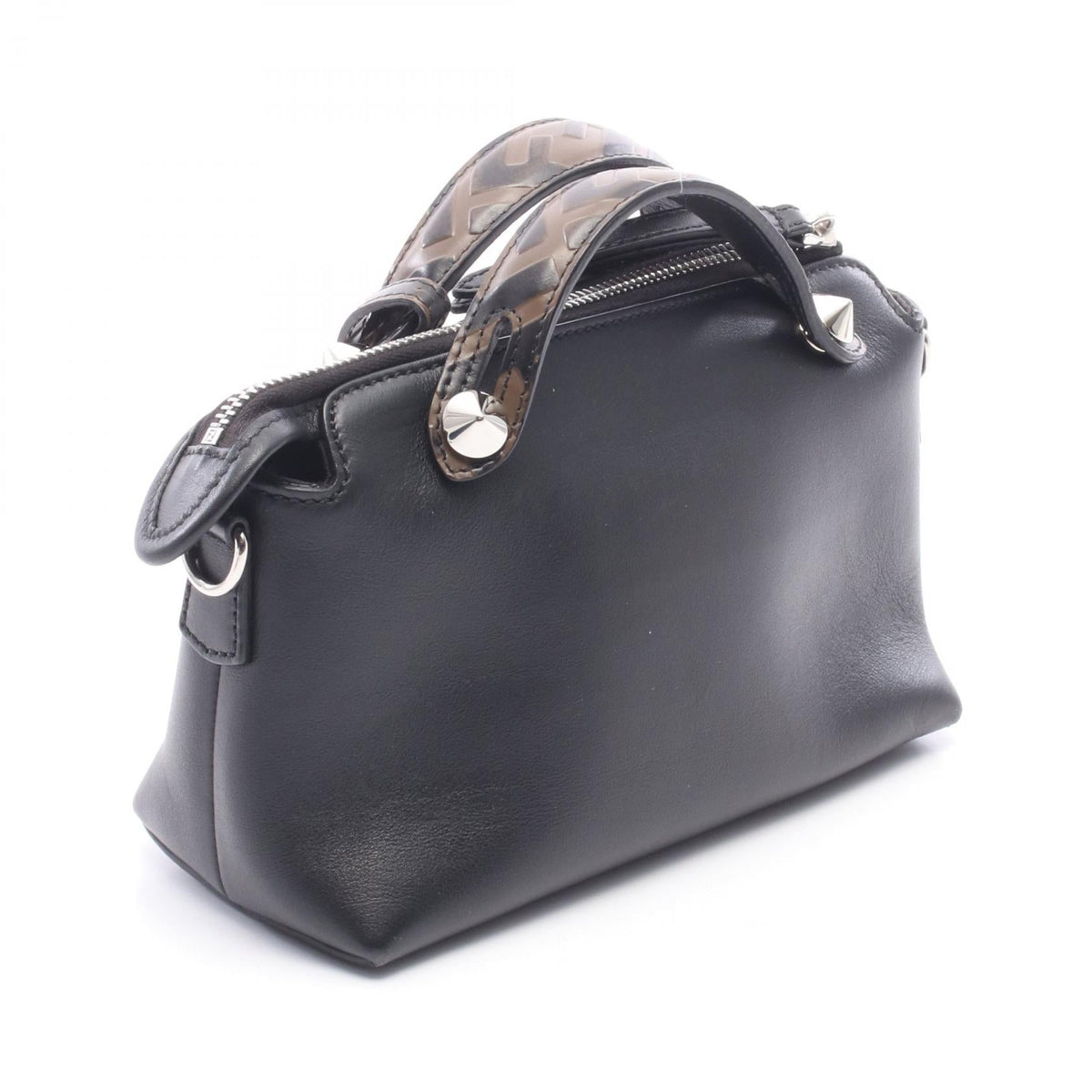 FENDI BY THE WAY MINI 2WAY Handbag Black/Brown leather 8BL145 2120900128951