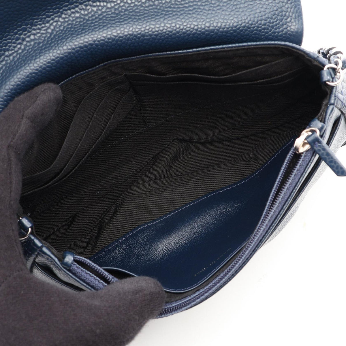 CHANEL Navy Half Moon COCO Mark Grained Calfskin leather A40033 2104102529440