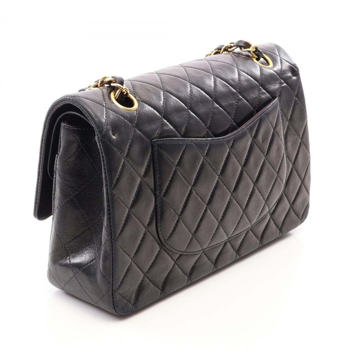 CHANEL Black Matelasse W flap Lambskin (sheep leather) 2120800033218