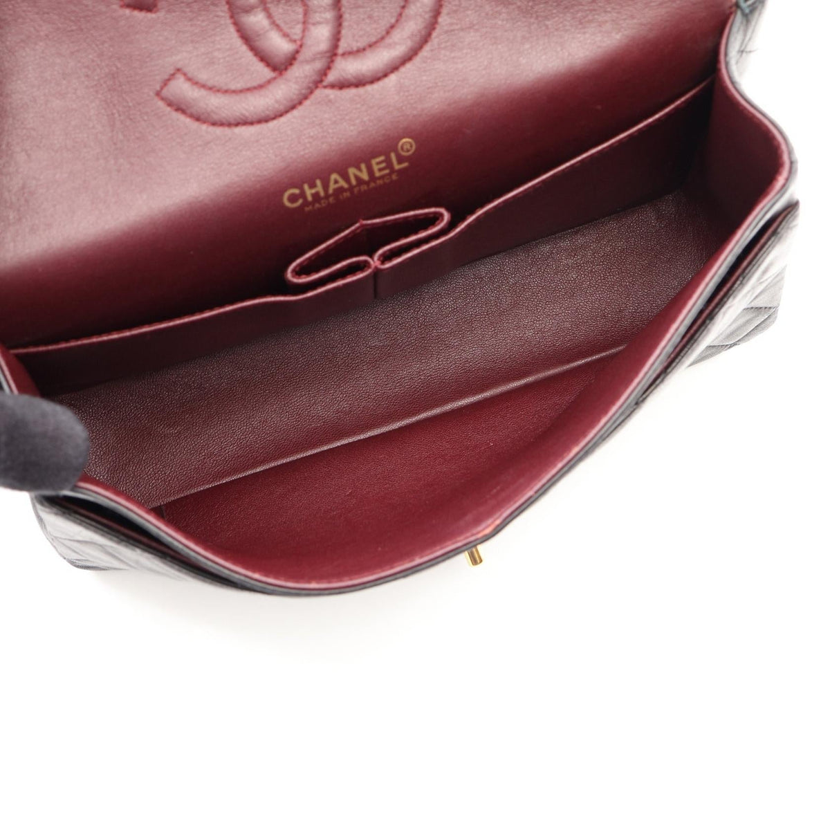 CHANEL Black Matelasse W flap Lambskin (sheep leather) 2120800033218