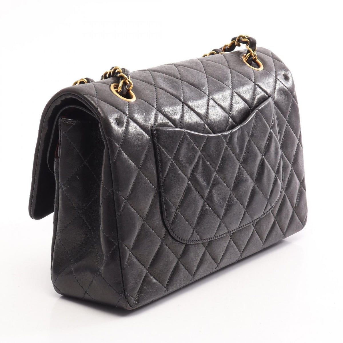 CHANEL Black Matelasse W flap Lambskin (sheep leather) A01112 2101220060725