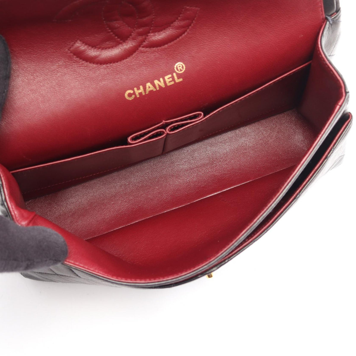 CHANEL Black Matelasse W flap Lambskin (sheep leather) A01112 2101220060725