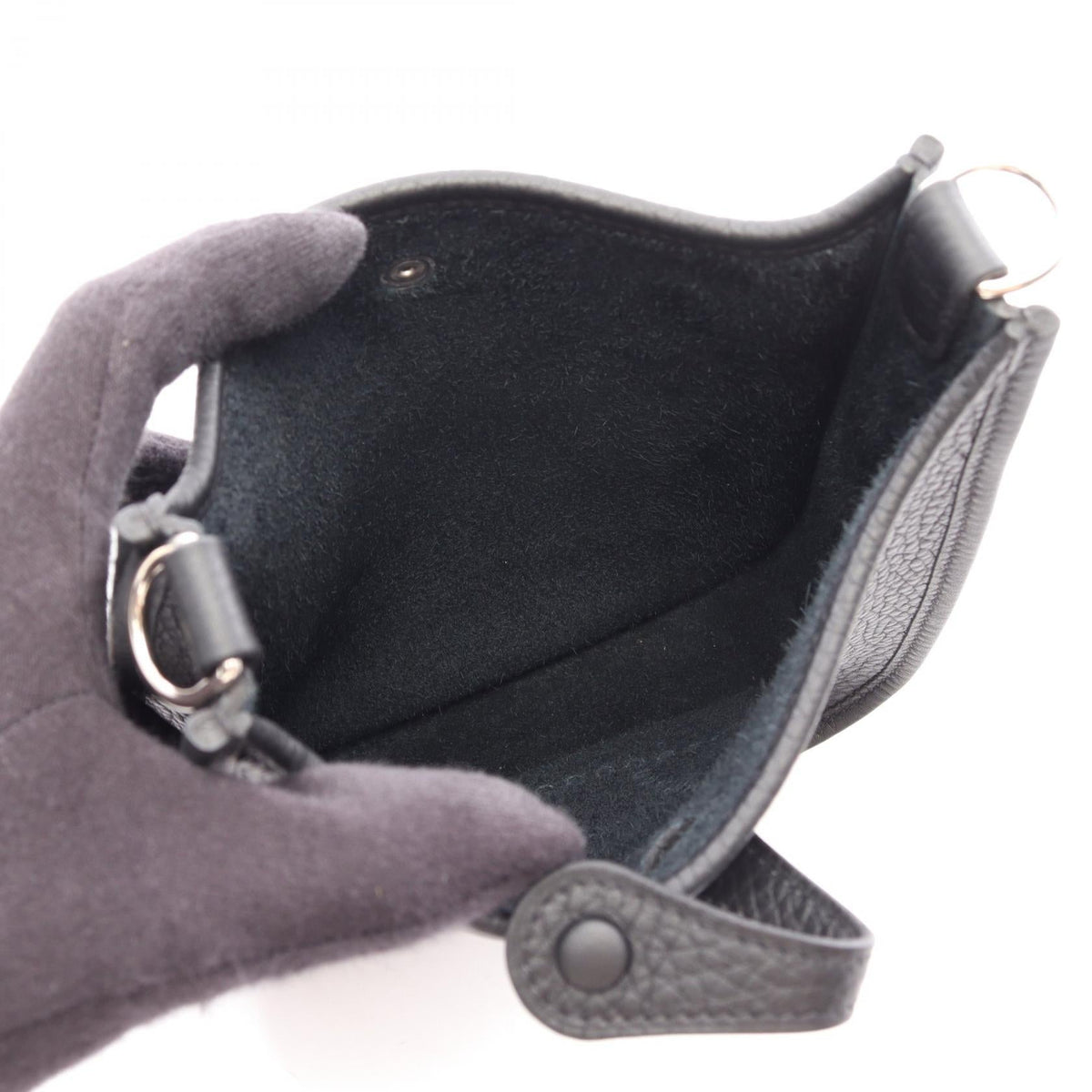 HERMES Evelyne Amazon TPM Shoulder Bag Black Taurillon Clemence Other Taurillon Clemence 2107400259903