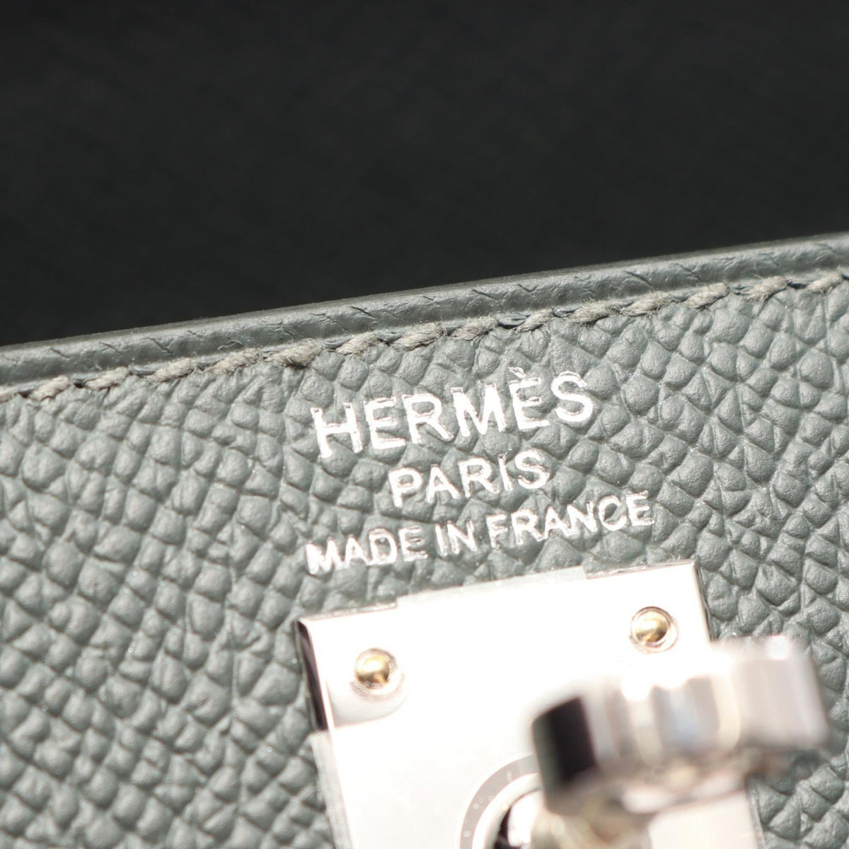 HERMES Kelly 25 Vert Mangrove, external stitching, 2-way Handbag Green Epsom Other Epsom 2104102534956