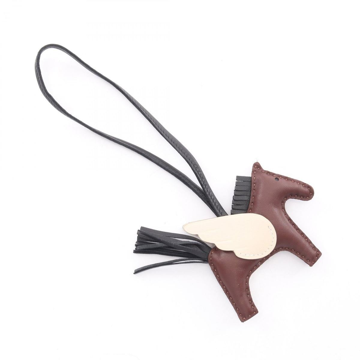 HERMES Rodeo Pegasus PM Terre Cle charm Brown/Beige/Black Agneau milo Other Agneau milo / Swift leather 2101220151041