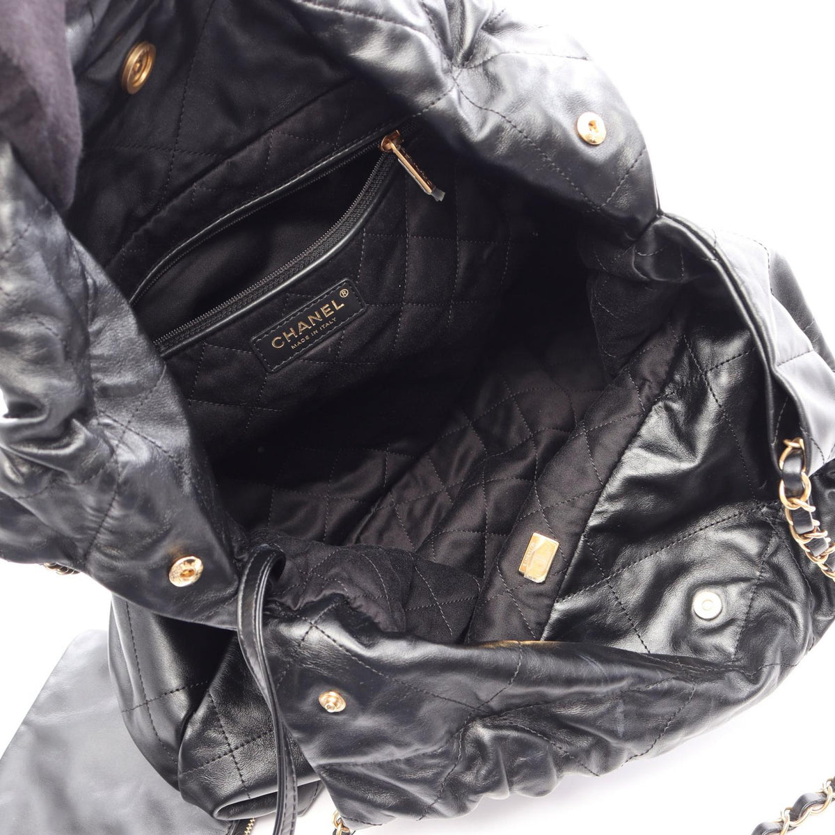 CHANEL Black Matelasse Chanel 22 Large leather AS3262 2106800643527