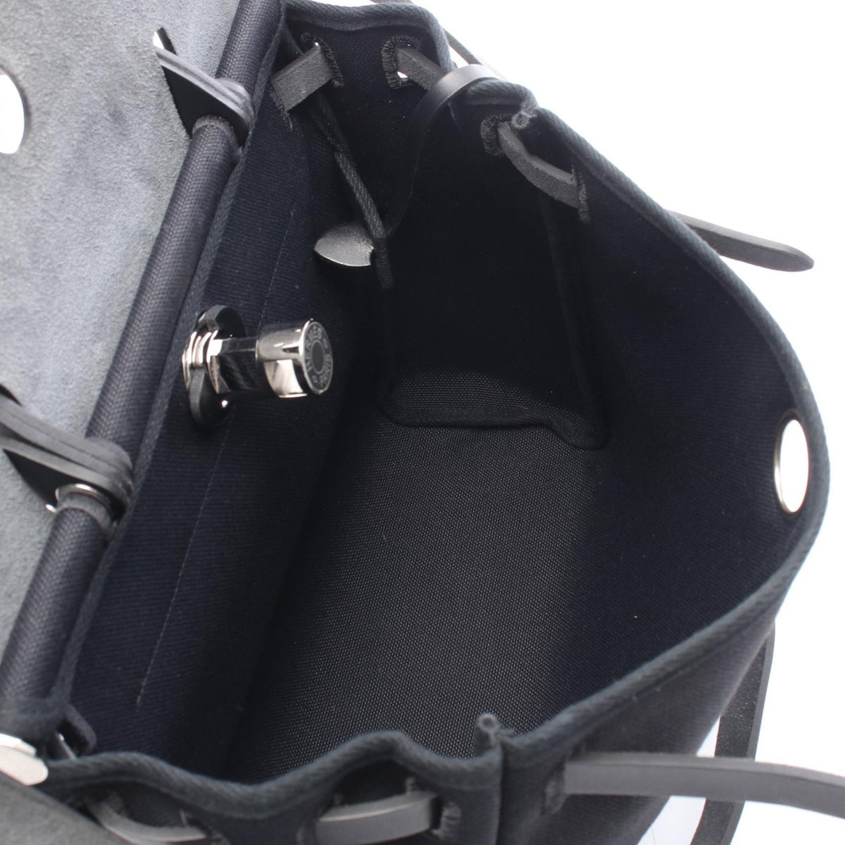 HERMES Herbag Zip PM Letourne 2WAY Handbag Black Towar Military canvas leather Toile Military / Vache leather hunter 2104102536165