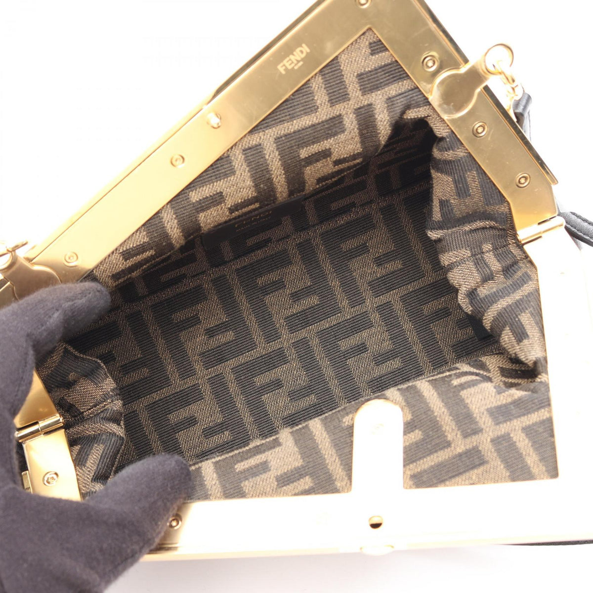 FENDI first small Shoulder Bag Black leather 8BP129 2118900073623