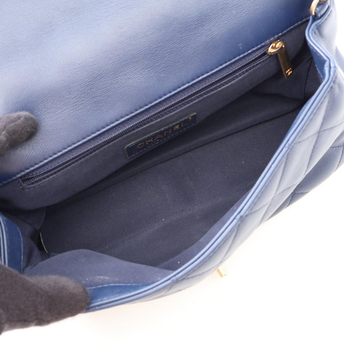 CHANEL Navy Matelasse 2WAY Lambskin (sheep leather) AS1358 2106800636376