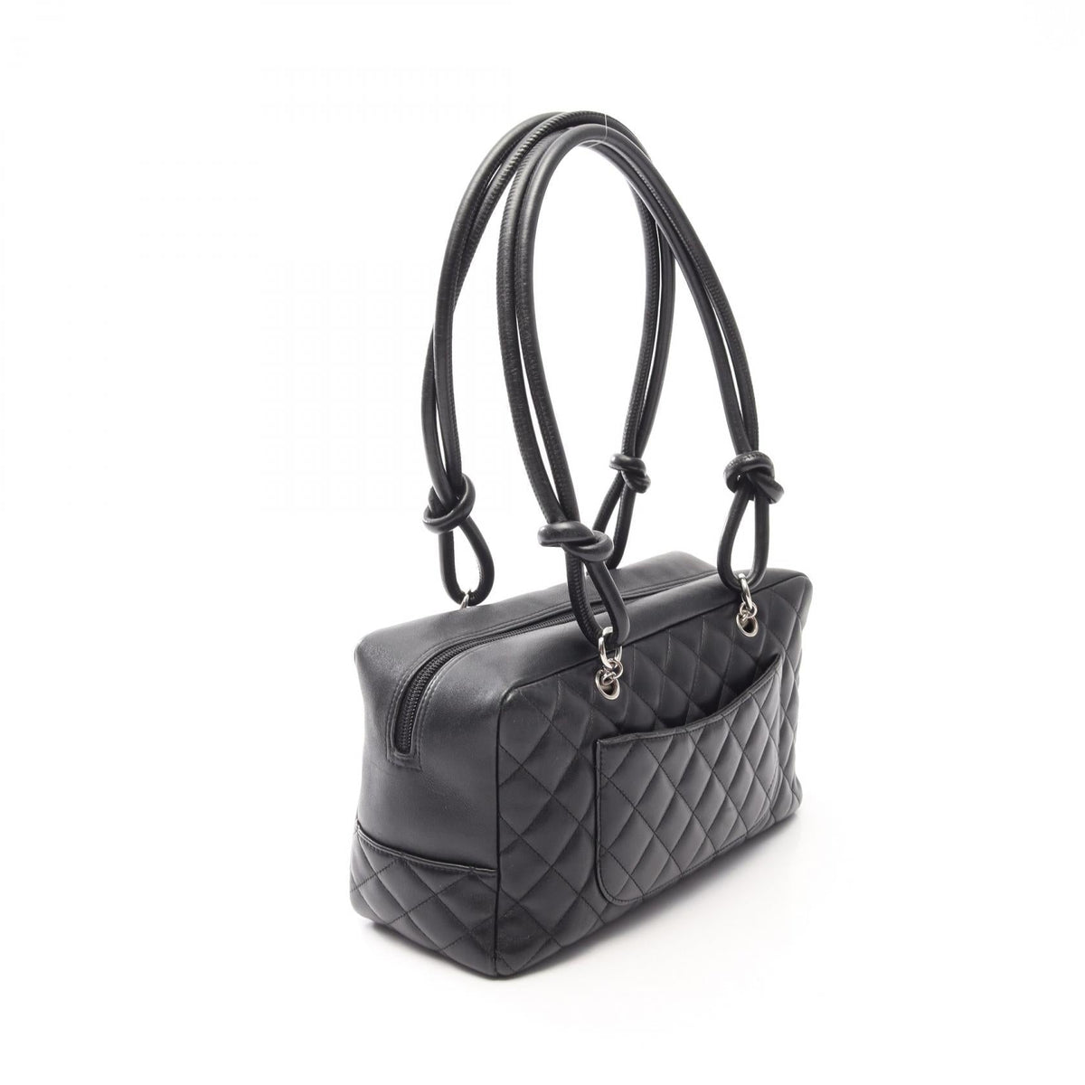 CHANEL Black Cambon line bowling bag leather A25171 2101219989785