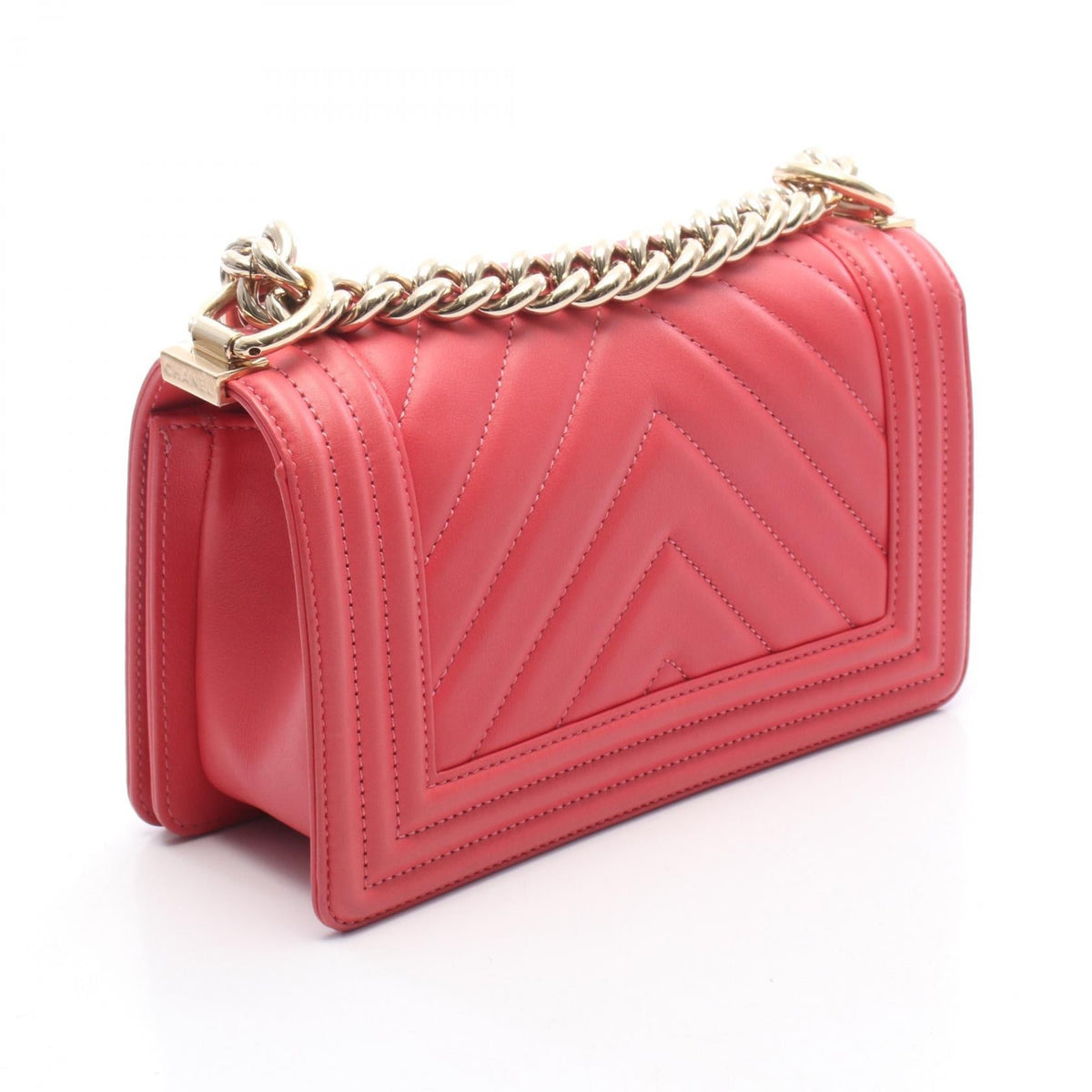 CHANEL Pink Boy Chanel Small Chevron V Stitch leather A67085 2101219889498