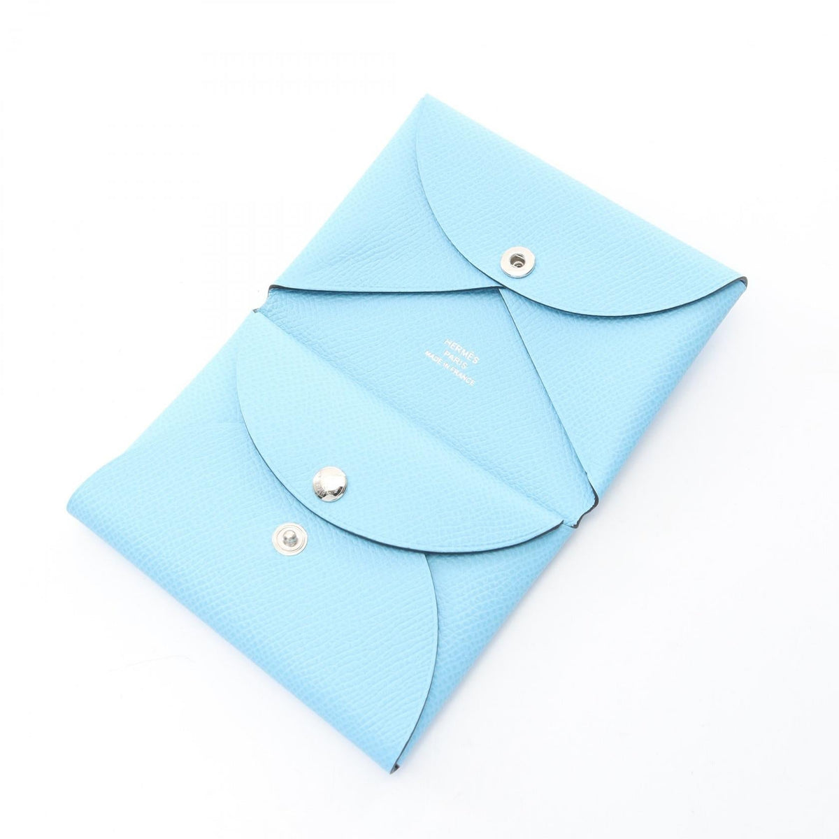HERMES Calvi duo coin purse Blue Celeste Epsom leather Epsom 2101220102845