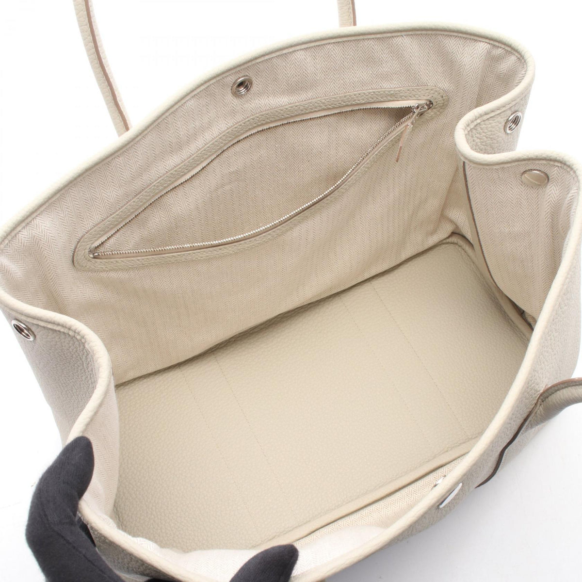 HERMES Garden Party PM Beton Tote Bag Gray Negonda leather Other Negonda leather 2101220100933