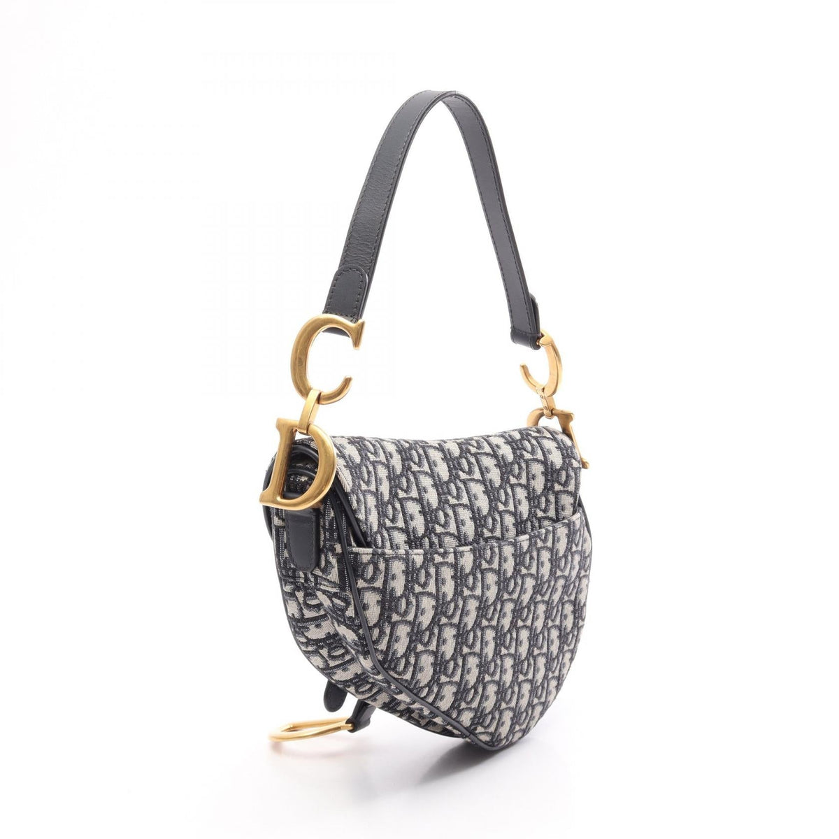 Dior SADDLE Oblique Handbag Navy/Beige/Black canvas�leather M0446CTZQ 2106800638189