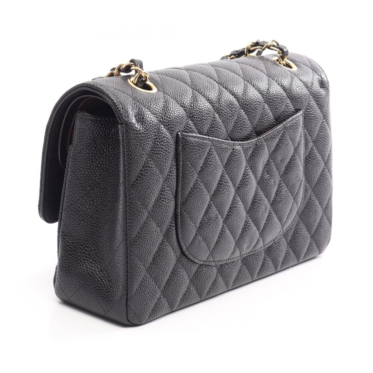 CHANEL Black Matelasse W flap Grained Calfskin leather 2106800638493