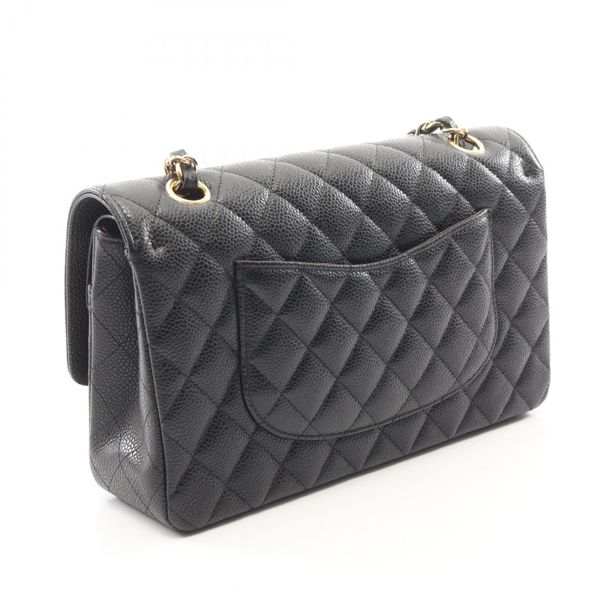 CHANEL Black Matelasse W flap Grained Calfskin leather 2101220037123