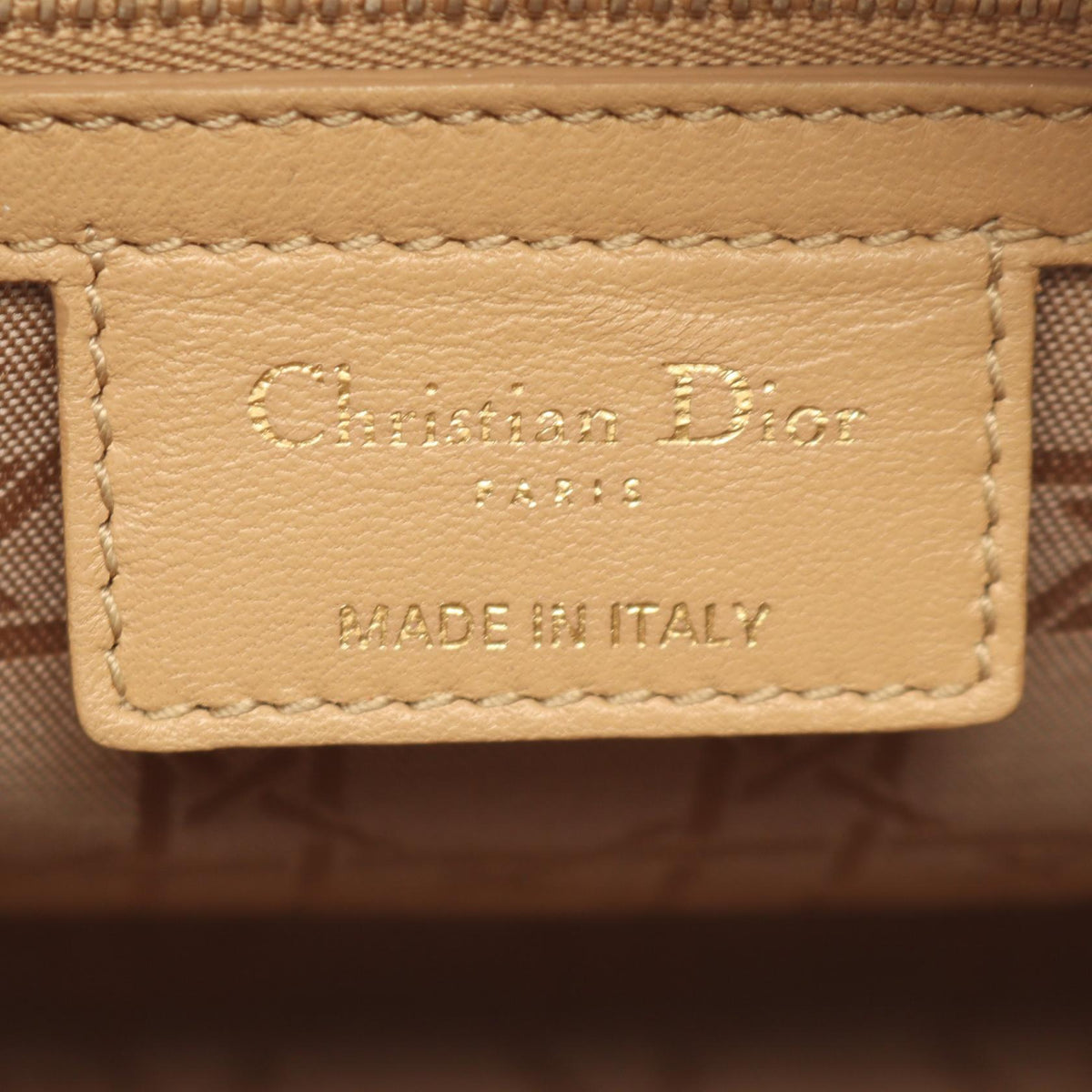 Christian Dior LADY DIOR Christian Dior Cannage 2WAY Handbag Beige leather CAL44550 2101220052492