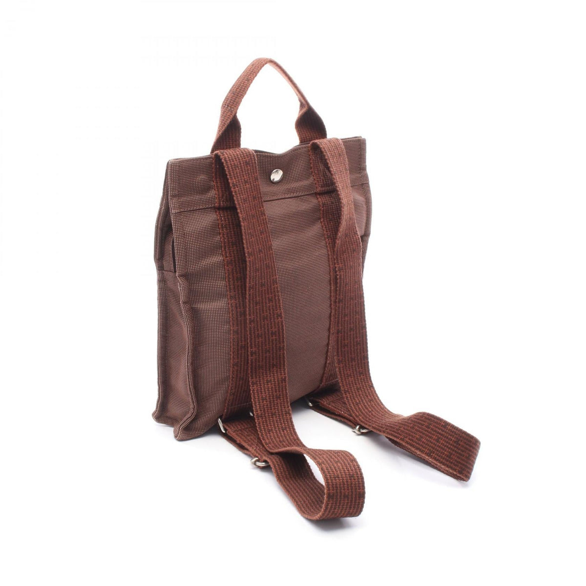 HERMES Herline Ad PM Rucksack Backpack Brown canvas 2101219846910