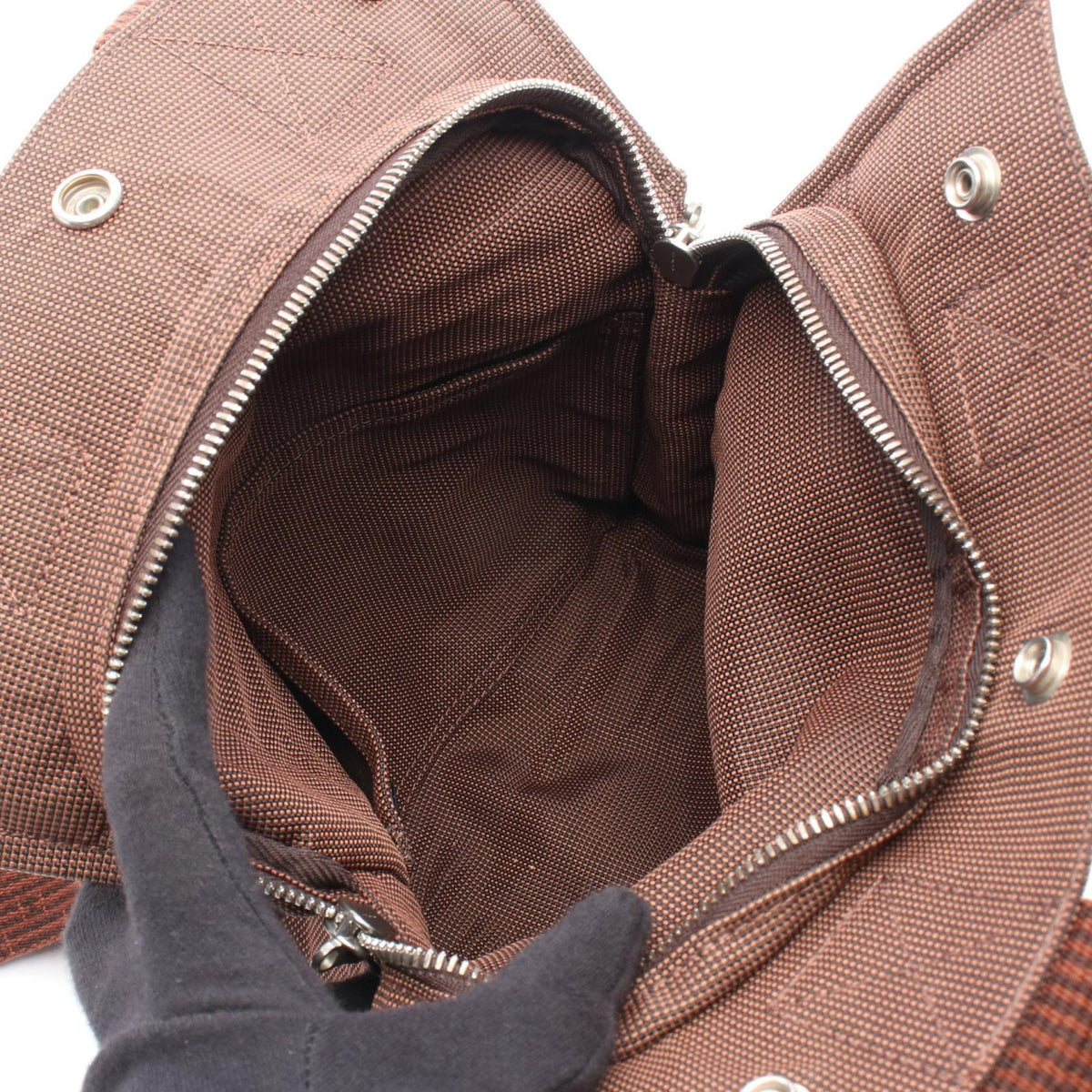 HERMES Herline Ad PM Rucksack Backpack Brown canvas 2101219846910