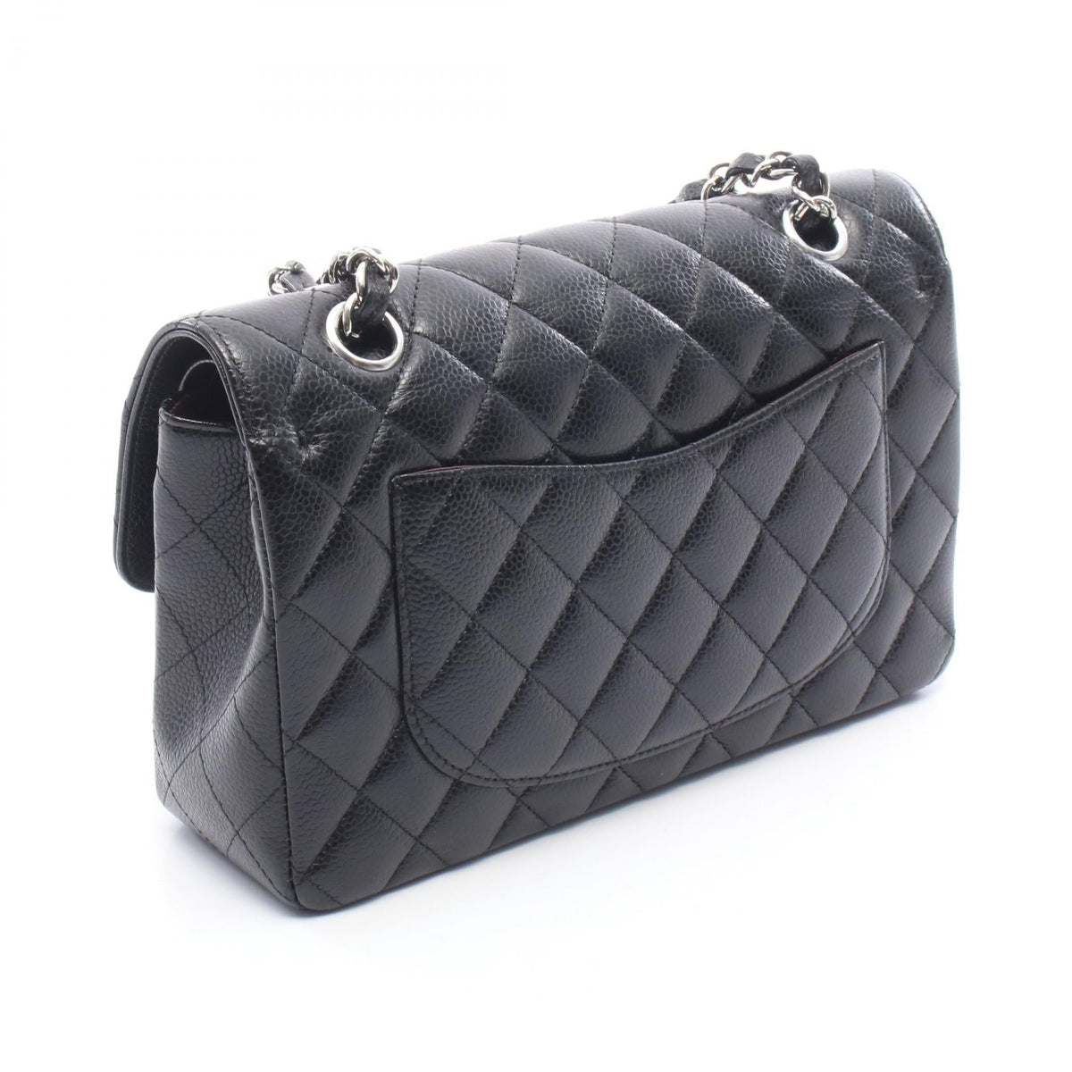 CHANEL Black Matelasse W flap Grained Calfskin leather A01113 2104102532228