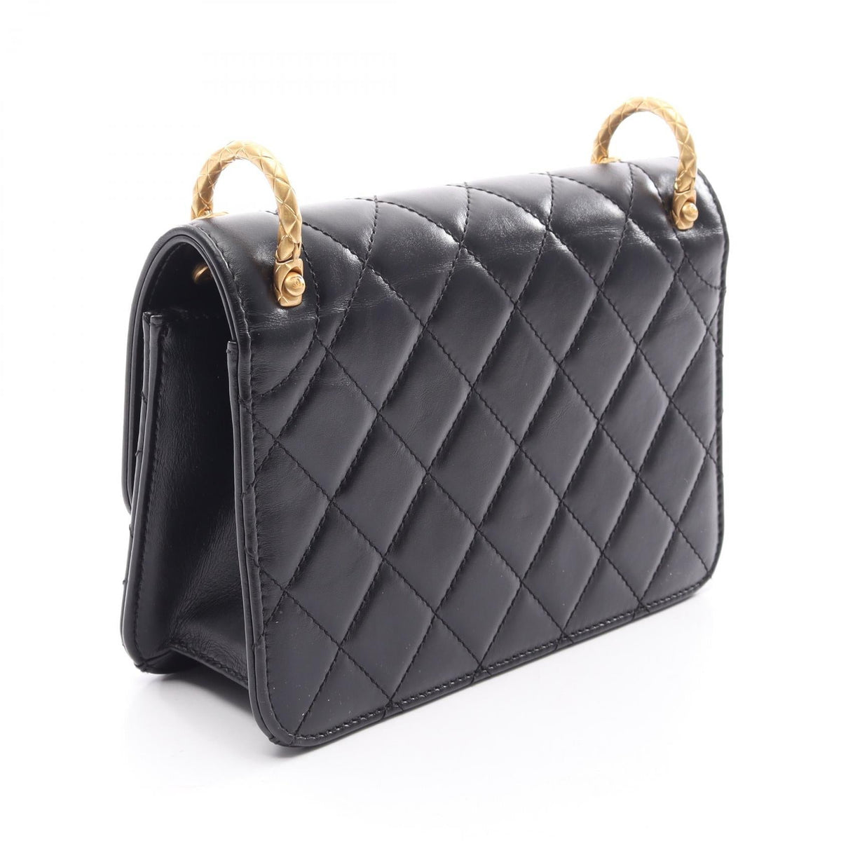 CHANEL Black Matelasse Lambskin (sheep leather) 2107601159606