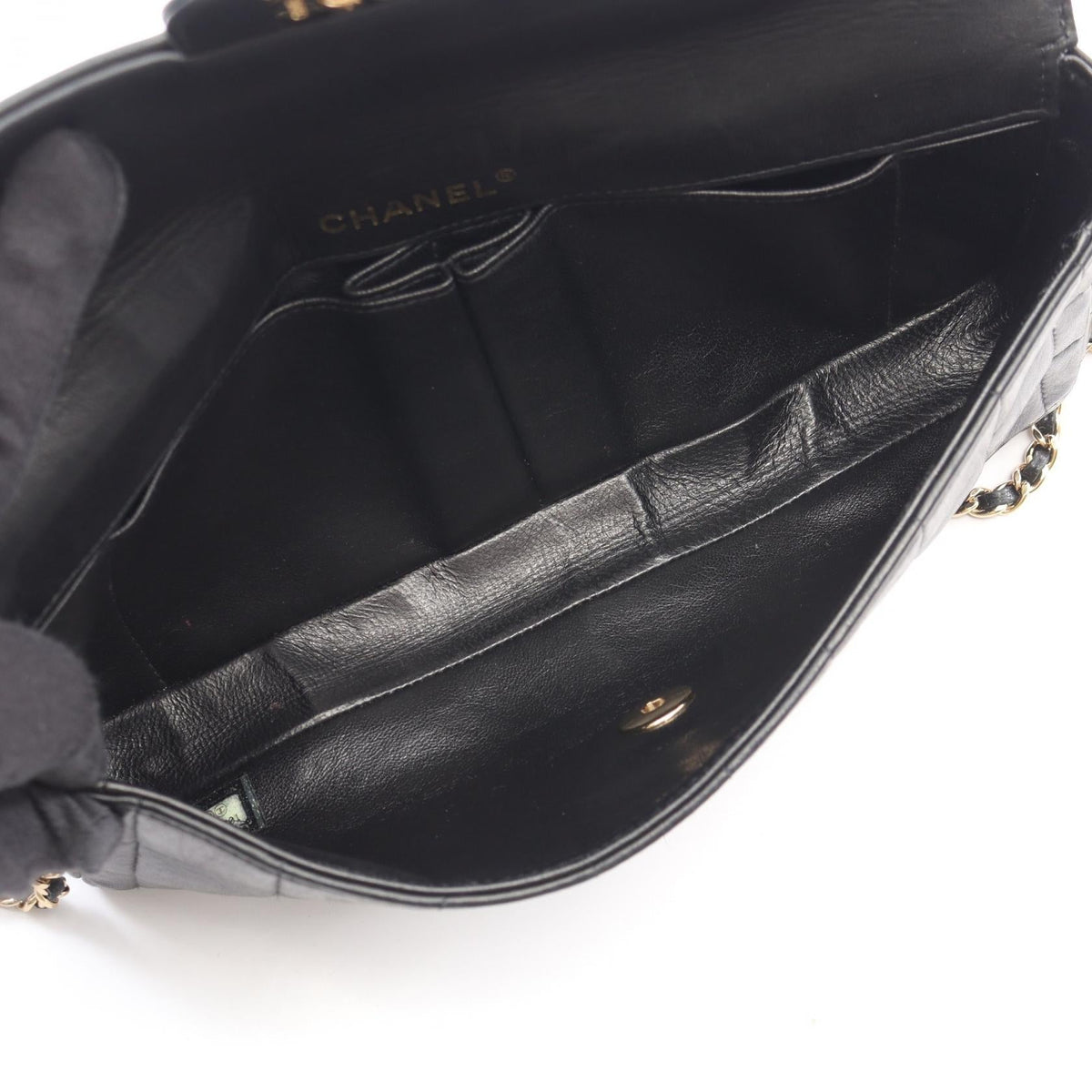 CHANEL Black Chocolate bar Lambskin (sheep leather) 2101219982410