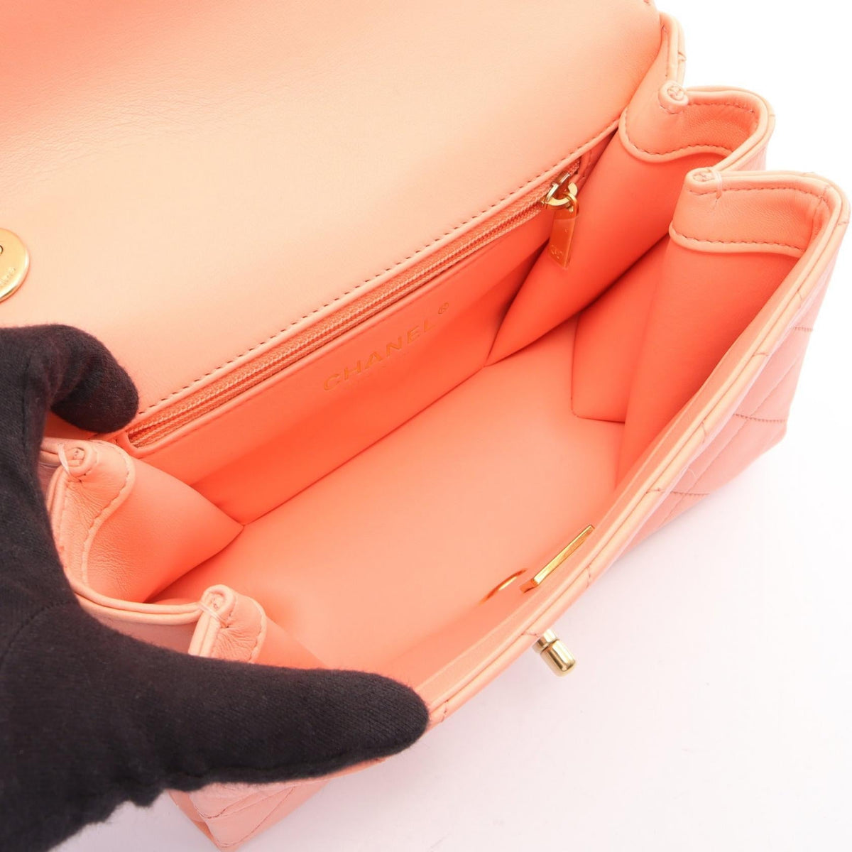CHANEL Orange Matelasse 2WAY Lambskin (sheep leather) 2106800634457