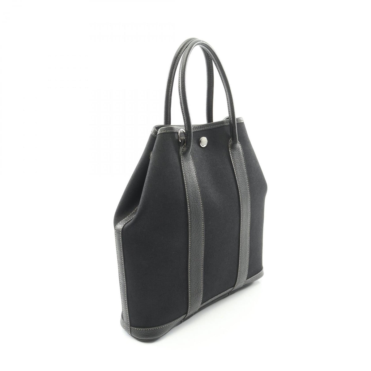 HERMES Garden file PM Tote Bag Black Toile officier leather Toile officier 2101219643632