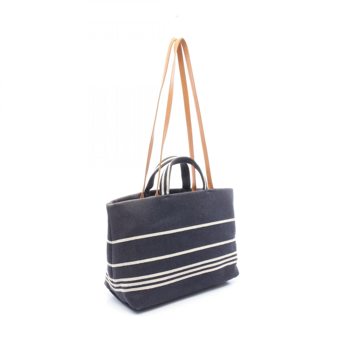 CHANEL Navy/Brown COCO Mark 2WAY denim�leather 2101220042684