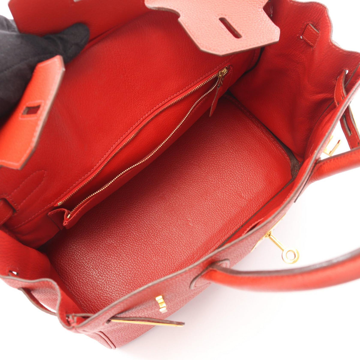 HERMES Birkin 30 Rouge vif Handbag Red Togo leather Other Togo leather 2101220016234