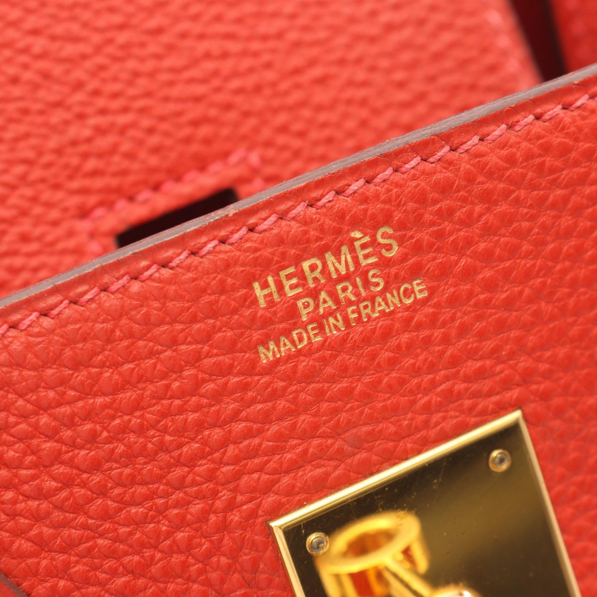 HERMES Birkin 30 Rouge vif Handbag Red Togo leather Other Togo leather 2101220016234