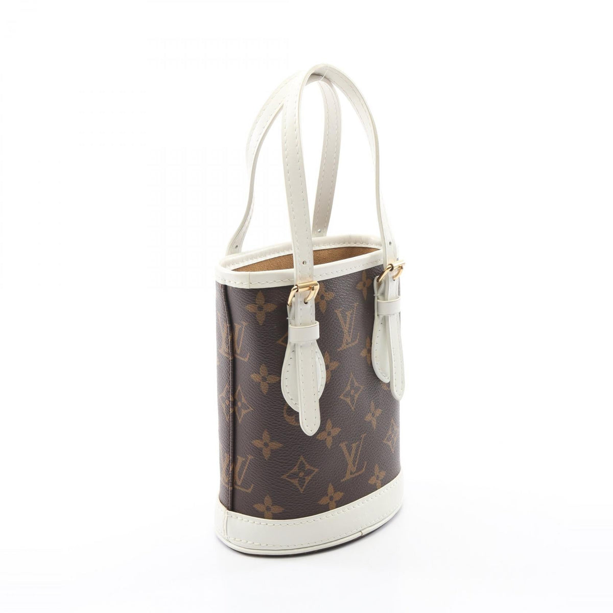 LOUIS VUITTON Nano Bucket 2WAY Brown/White Handbag M81489 2101219926780