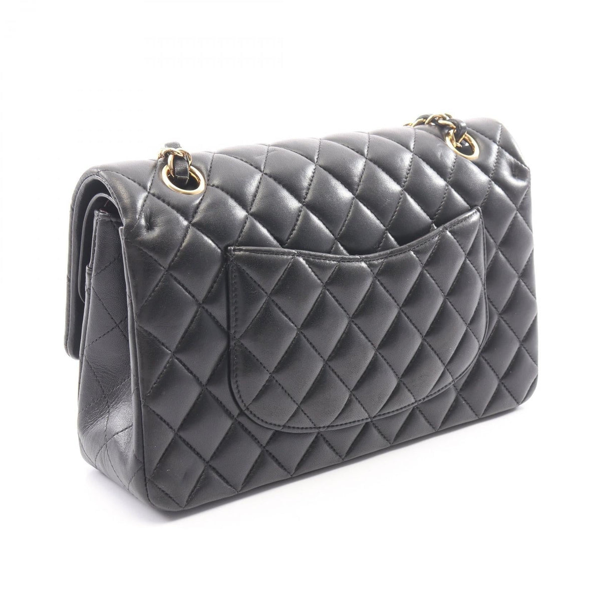 CHANEL Black Matelasse W flap Lambskin (sheep leather) 2101220138035