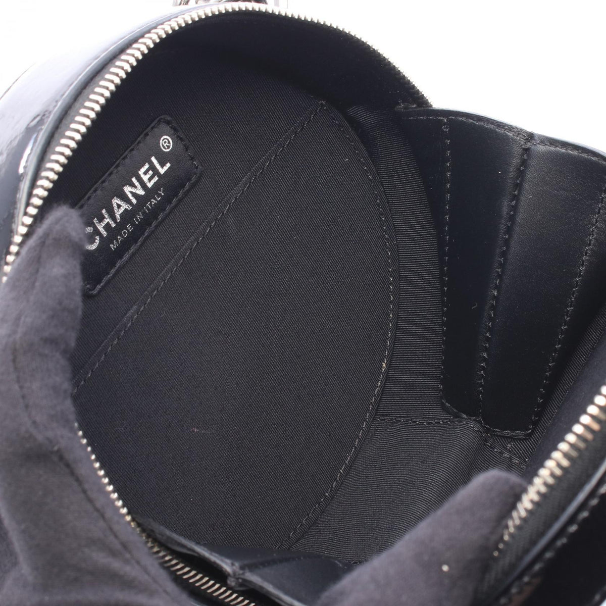 CHANEL Black COCO Mark Round 2WAY Patent leather 2101220139469