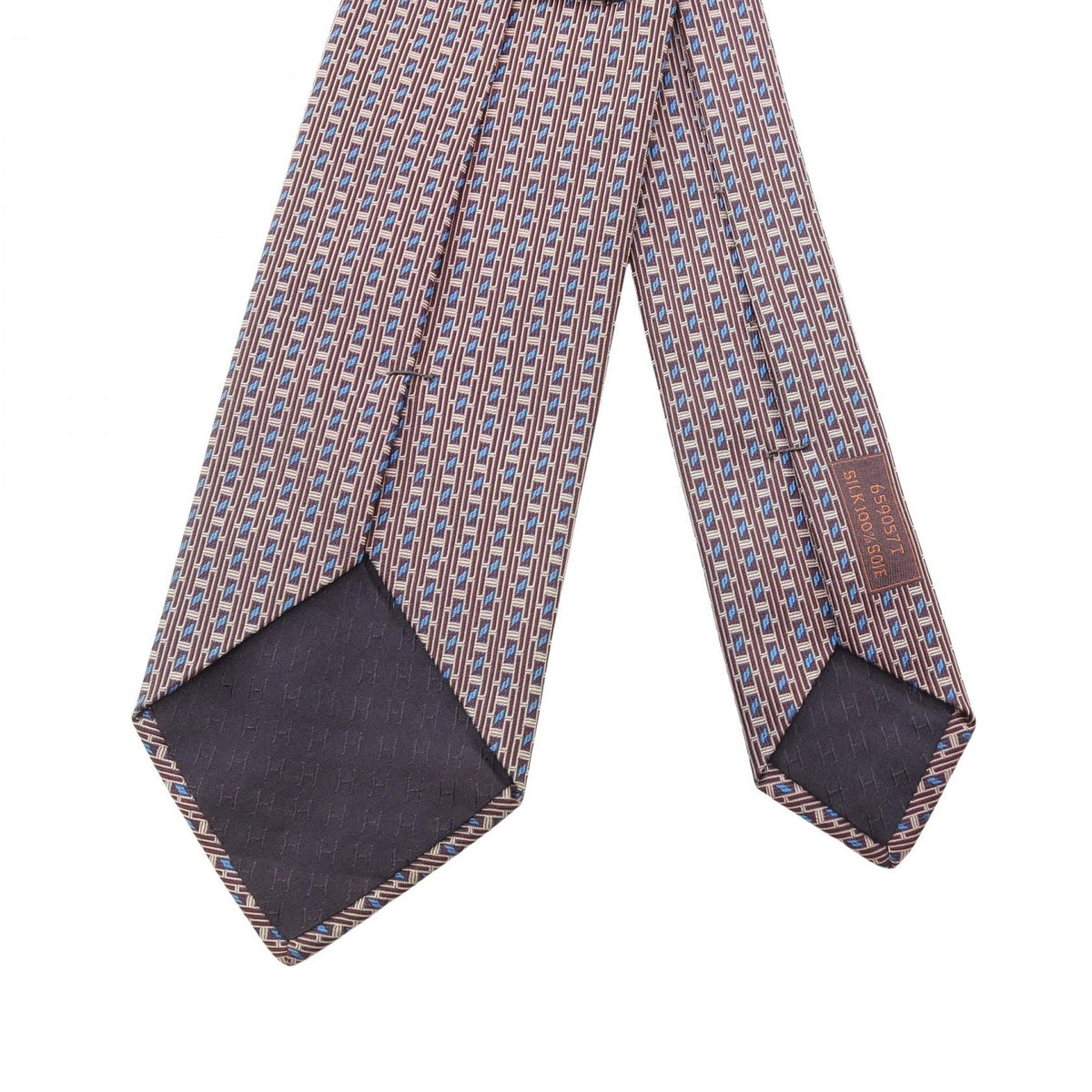HERMES H logo total pattern tieBordeaux Bordeaux Bordeaux/Beige/Blue silk silk 2118700091247