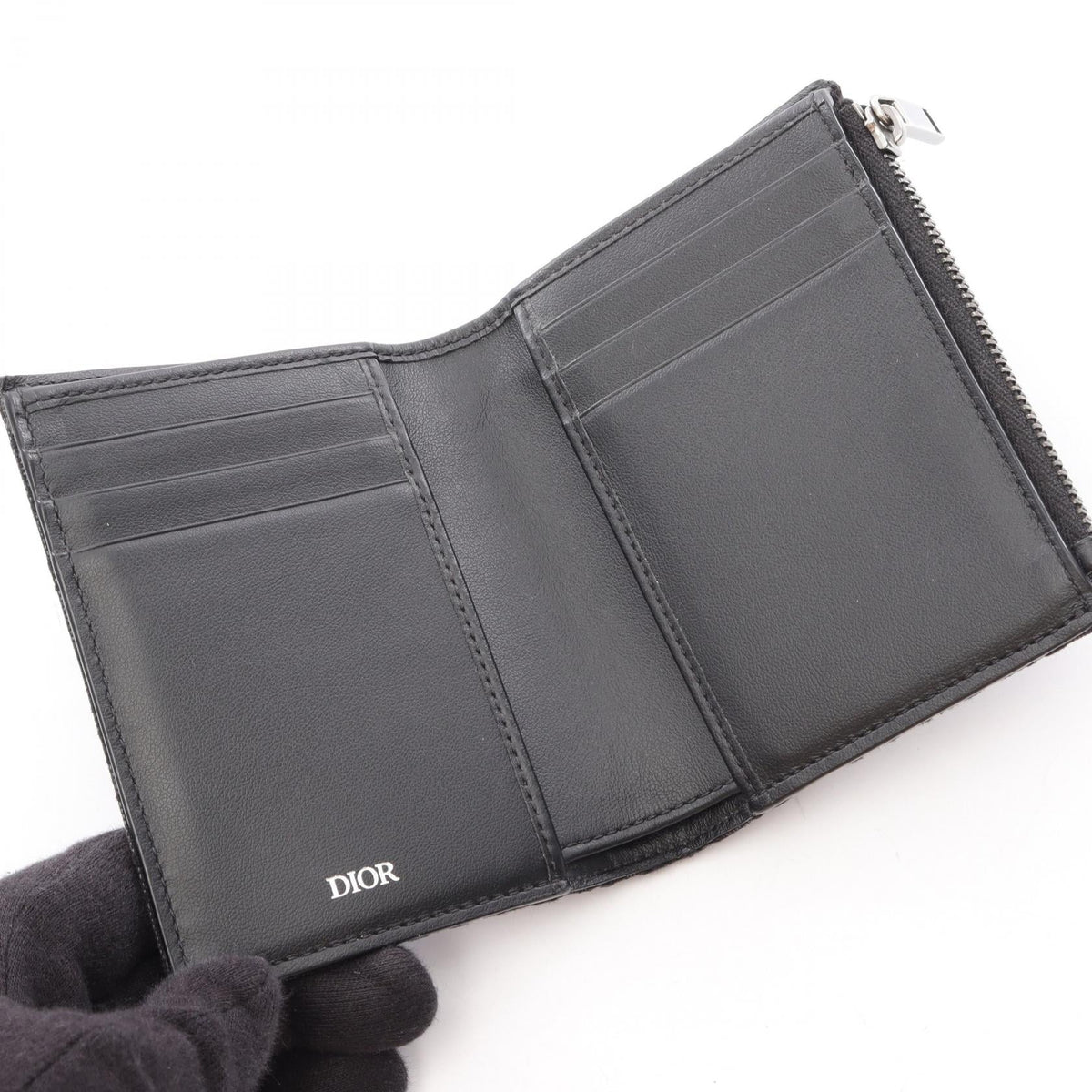 Dior Oblique Bi-fold wallet Black/Gray Other Jacquard / leather 2ESBC319YSE_H03E 2100301255593