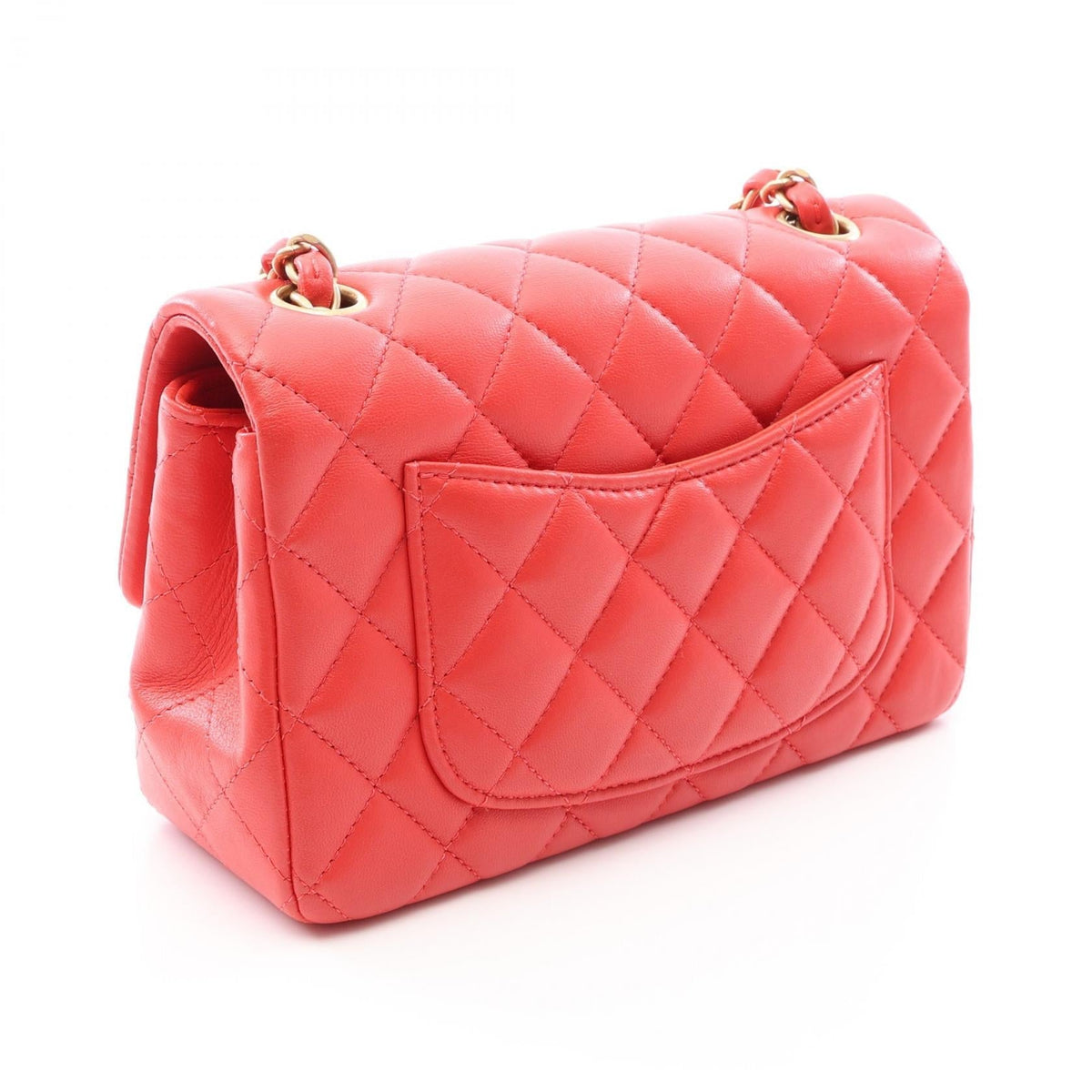 CHANEL Red Mini Matelasse 20 Lambskin (sheep leather) A69900 2106800643053