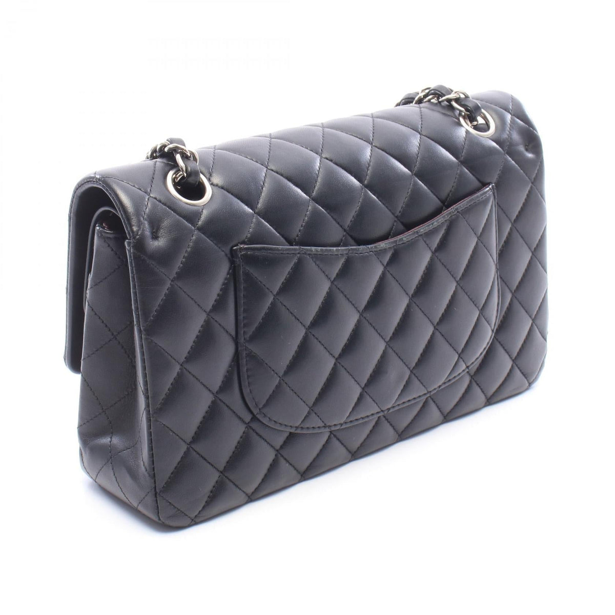 CHANEL Black Matelasse W flap Lambskin (sheep leather) A01112 2106800642728