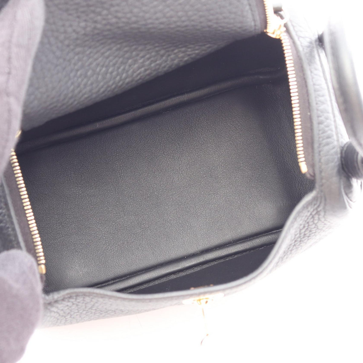 HERMES Lindy Mini Shoulder Bag Black Taurillon Clemence Other Taurillon Clemence 2106800642773