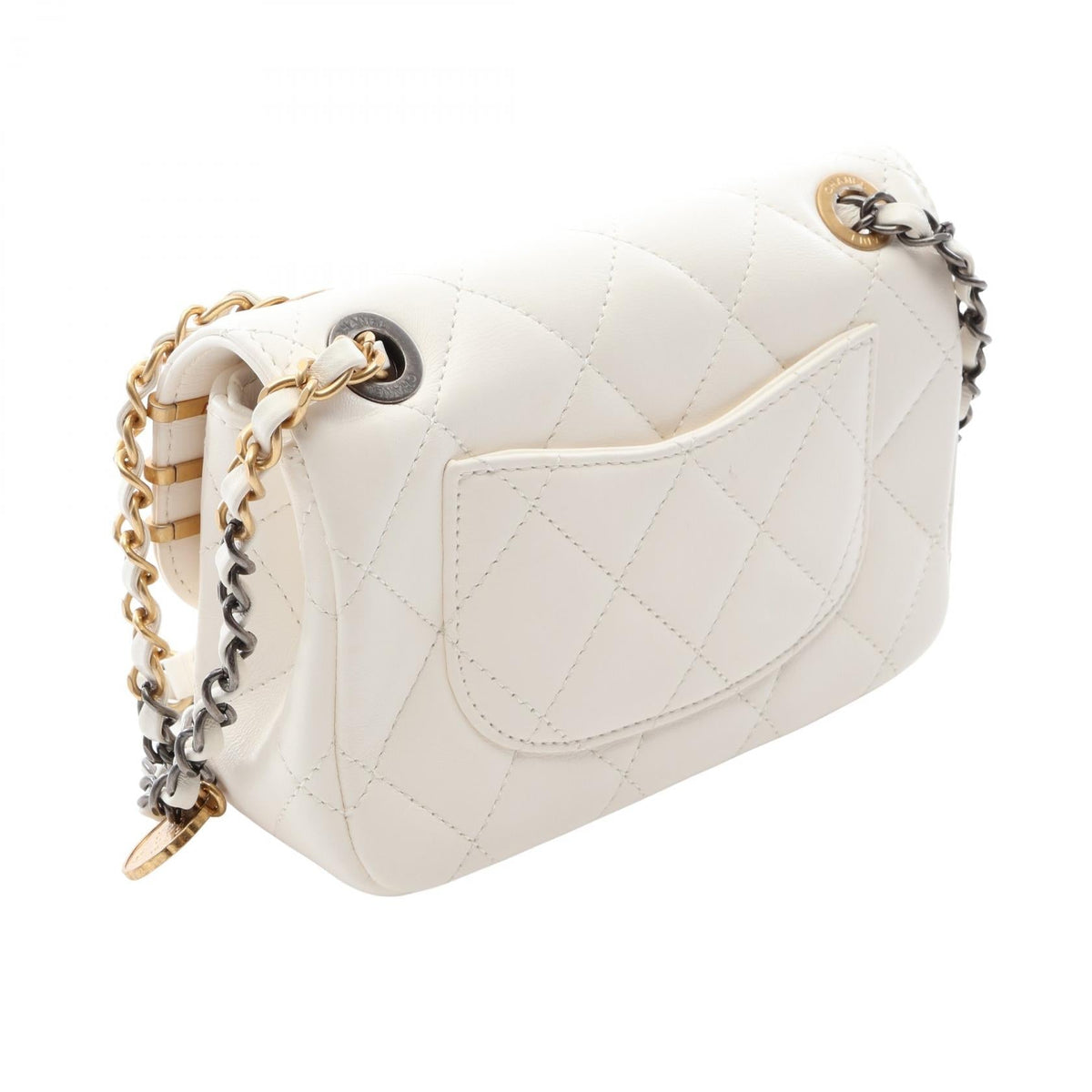 CHANEL White Matelasse Lambskin (sheep leather) AS2979 2106800642803